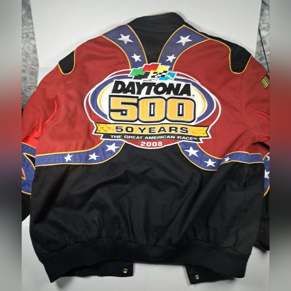 Daytona 500 Black and Red Jacket 50th Anniversary February 17th 2008 Mens XL - Picture 7 of 10